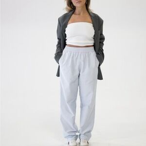 Djerf Avenue Breezy Pants in blue stripe size S